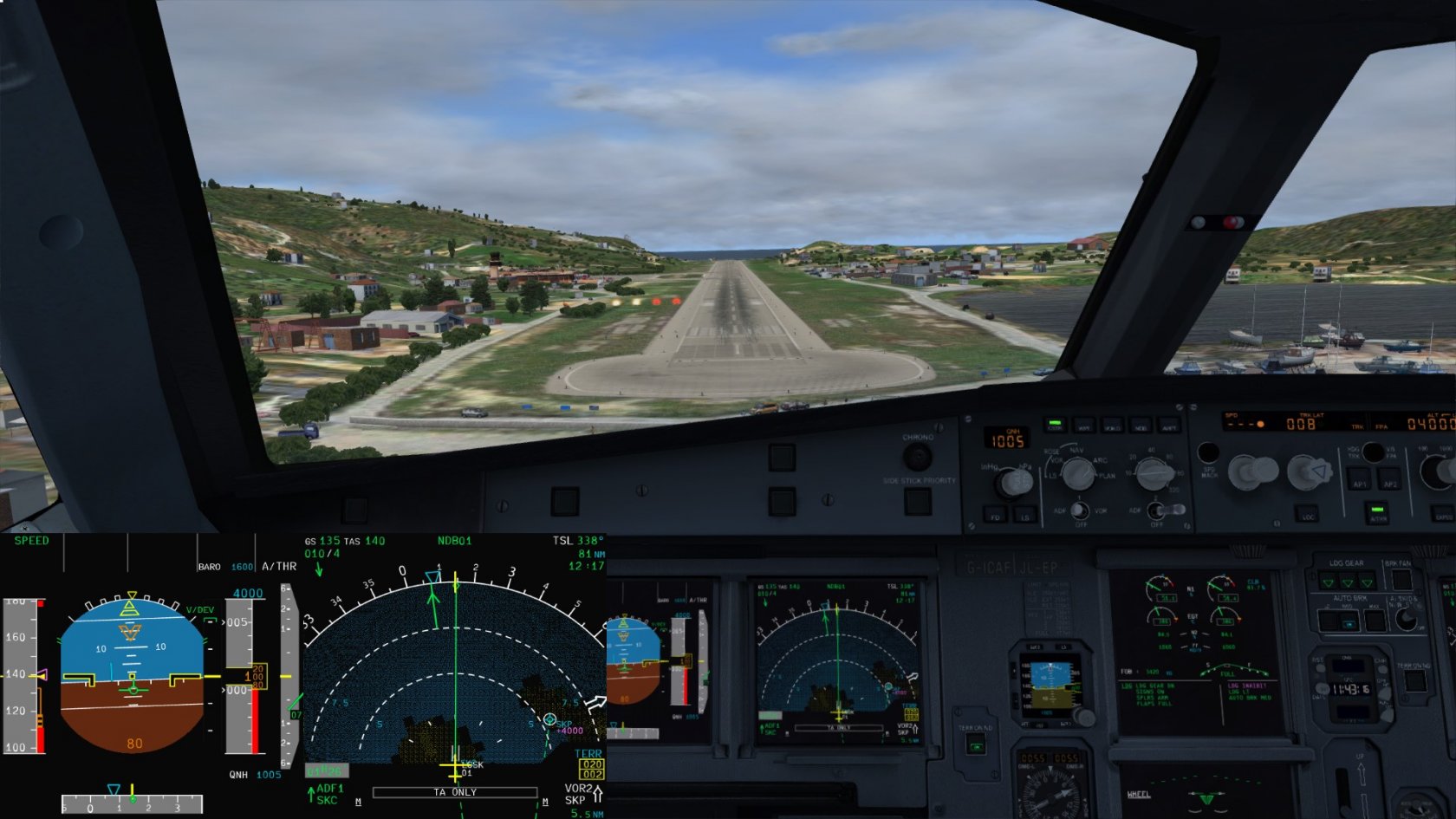 Sadly no punters on the beach to watch us land