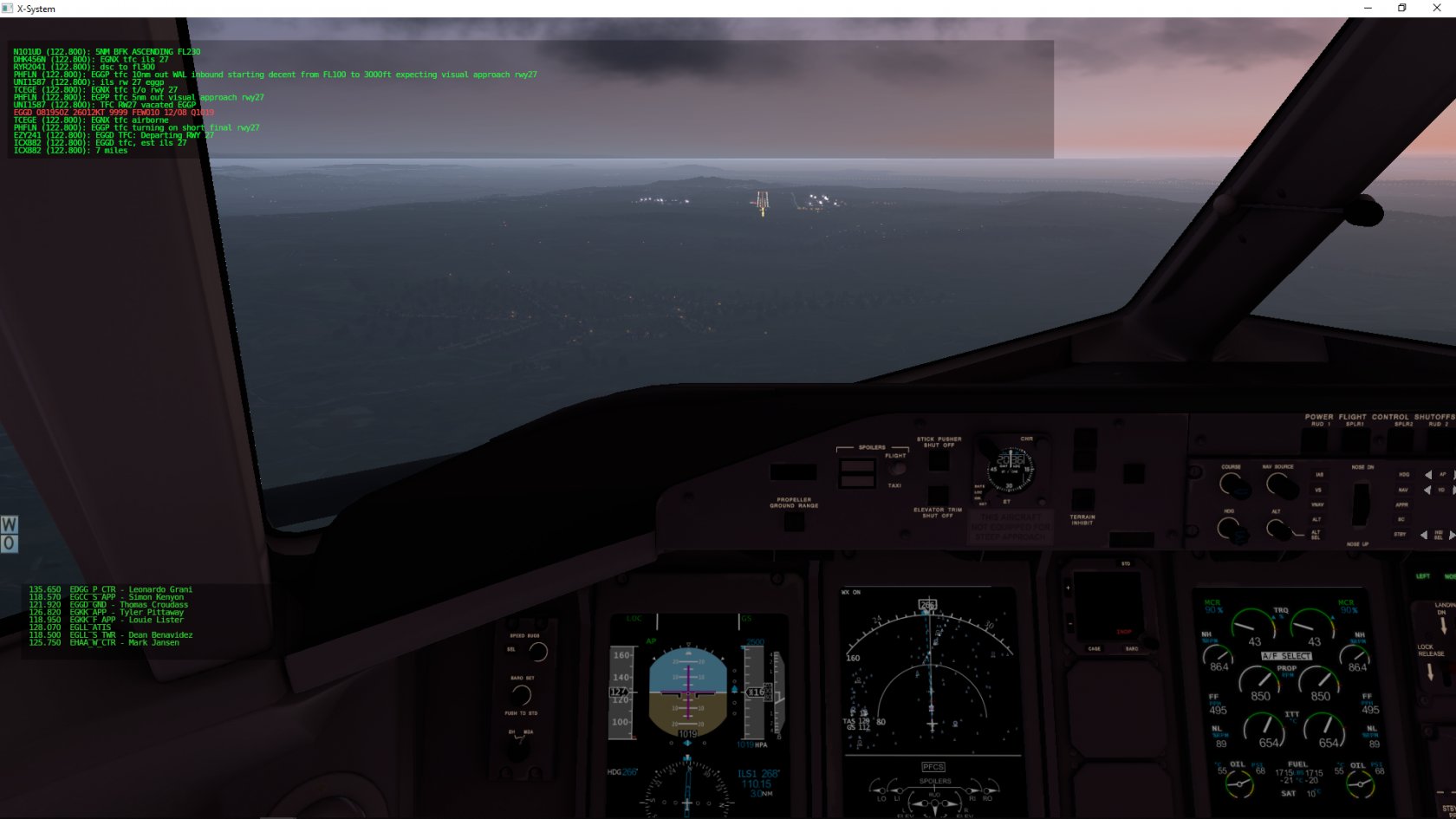 Final RWY 27 Bristol at sunset